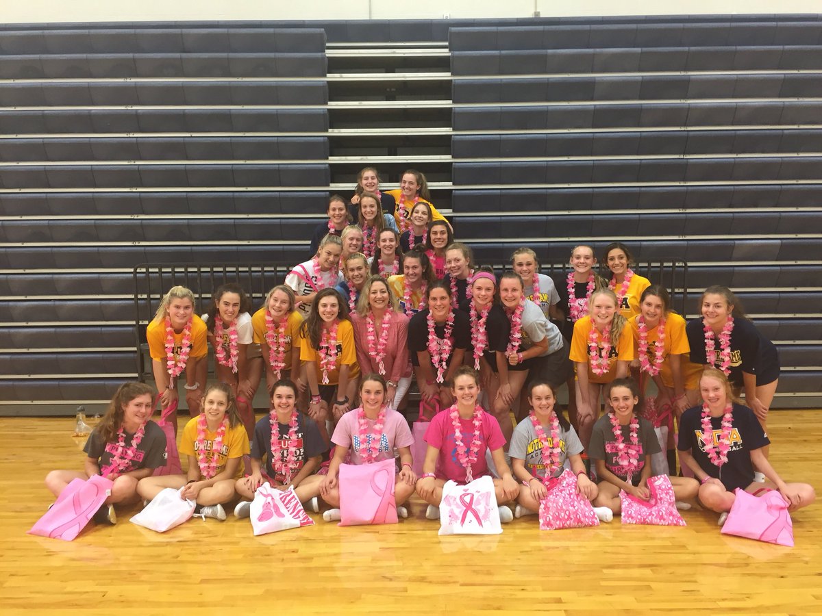 NDA_athletics's tweet photo. #NDAVB18 was privileged to hear from our breast cancer survivor Kimberly Carlisle after practice on Wednesday! Thanks for sharing your story with us! #choosejoy #OurTeamOurTime https://t.co/68dzFtZJxB