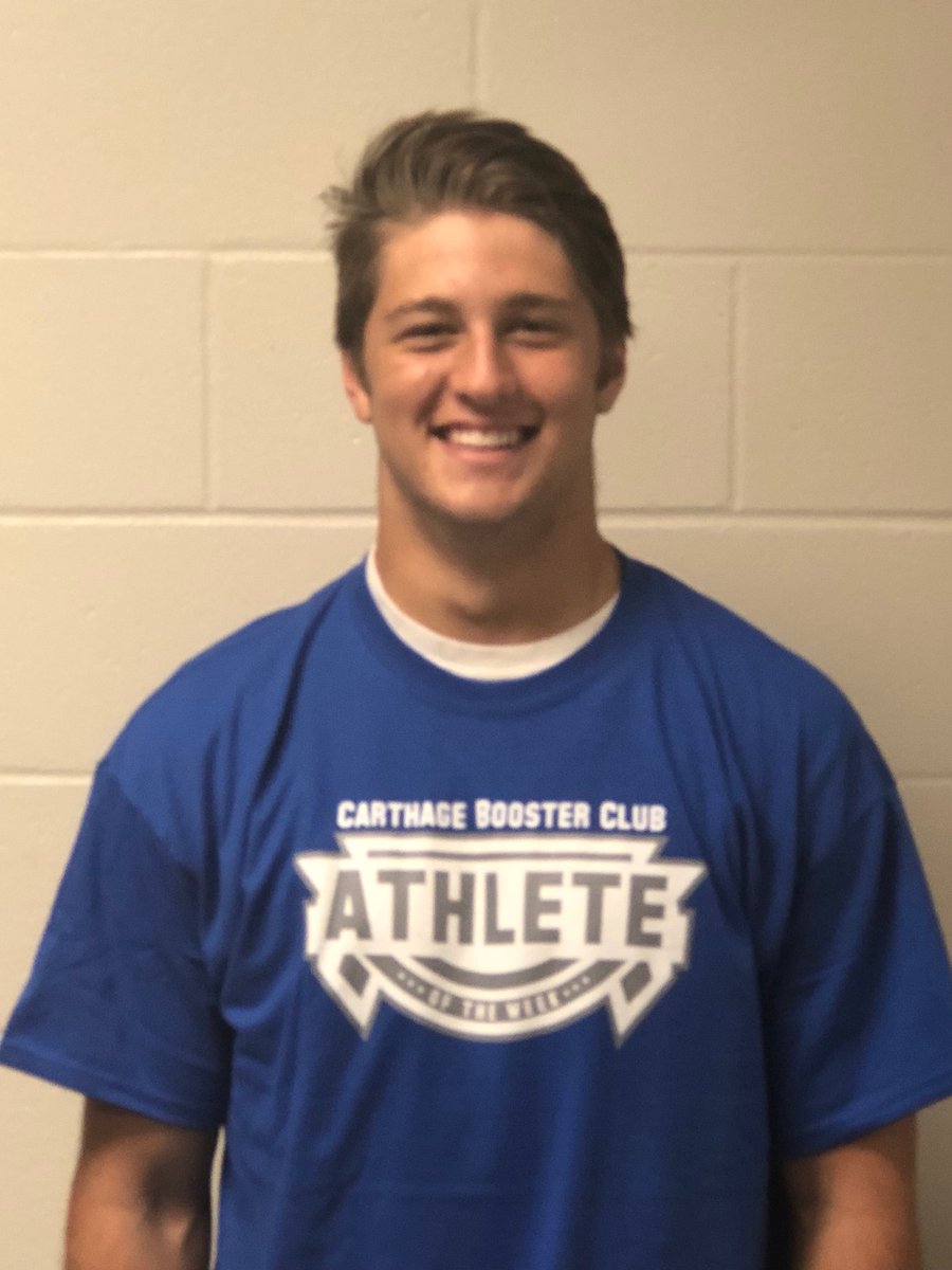 BoosterCHSTiger's tweet photo. ATHLETE OF THE WEEK. Week 2. Zeke Sappington @SappingtonZeke FOOTBALL# https://t.co/bjv3nQz5rJ