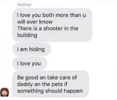 A text from a mother to her daughter during a shooting at a Riteaid warehouse in Aberdeen, Maryland.

We don’t have to live this way. Our loved ones shouldn’t die this way. 

Text ACT to 64433 to elect lawmakers who will finally act to stop America’s gun violence crisis.