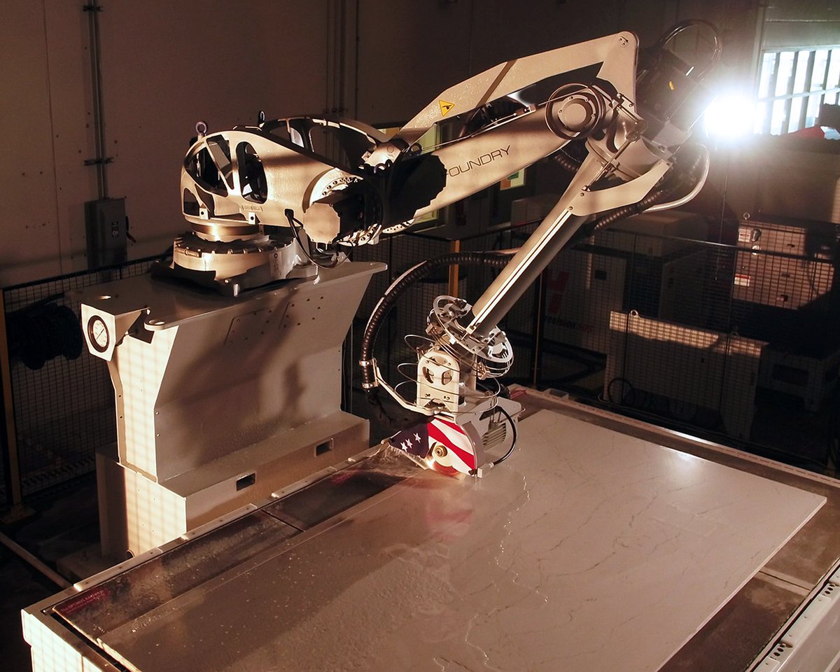 parkindustries's tweet photo. The OPTIMUS Robotic #Sawjet offers leading table coverage - up to 84” x 144” slabs with blade + jet. 🇺🇸 https://t.co/W772EVkXhe