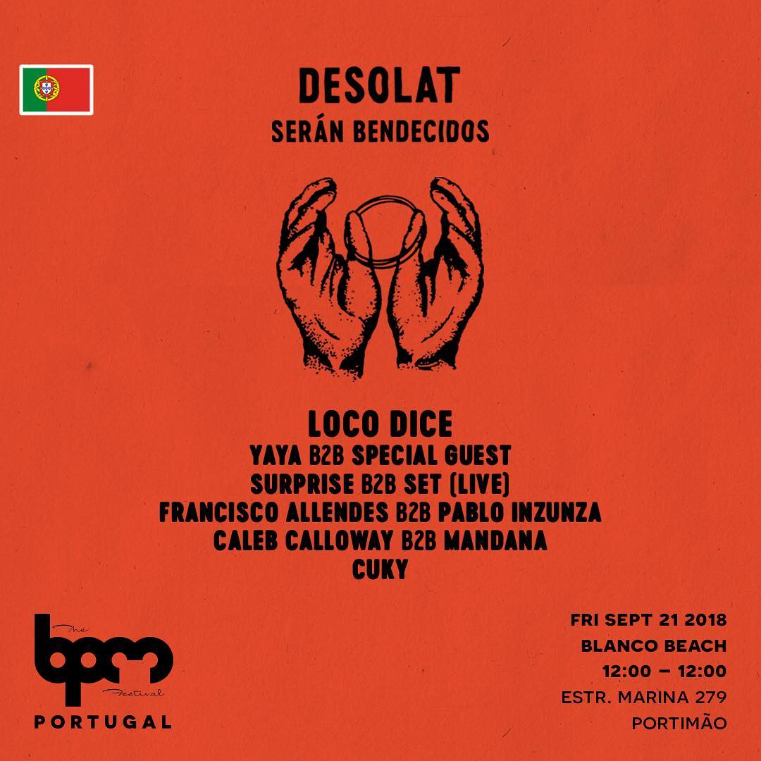 Finally! 𝑫𝑬𝑺𝑶𝑳𝑨𝑻 𝑺𝑬𝑹𝑨𝑵 𝑩𝑬𝑵𝑫𝑬𝑪𝑰𝑫𝑶𝑺 at <a href="/TheBPMFestival/">The BPM Festival</a> tomorrow! 🇵🇹 One of the very rare &amp; special showcases incl. @locodiceofc, <a href="/yaya_tamango/">Yaya</a>, <a href="/fallendes/">Francisco Allendes</a>, <a href="/pabloinzunza00/">Pablo Inzunza</a>, Caleb Calloway, Mandana &amp; special guests! Also with a live streaming on <a href="/BE_AT_TV/">BE-AT.TV</a>