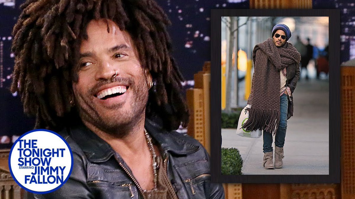 knithacker's tweet image. Lenny Kravitz says, " .... the scarf keeps getting bigger, and bigger and bigger." Watch: bit.ly/2pqtJ8g ... This is the funniest thing you'll watch today, I'm crying! 🤣🤣🤣 #intermet #meme #knitting