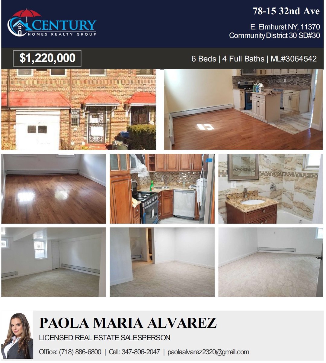 OPEN HOUSE!!
ALL WELCOME!! 
Sat 9/22  1-3pm 
78-15 32nd St E.Elmhurst 11370
Paola A 347-806-2047
📩 paolaalvarez2320@gmail.com 
#forsale #centuryhomesrealty #realestate #mustsee #1family  
#agents #allwelcome #openhouse #e.elmhurst #basement #backyard #newlyrenovated
Read Less