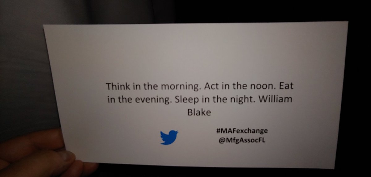 Made_In_HC's tweet photo. Looking forward to the keynote today with @MFordFuture! This was left on my chair. #MAFexchange @MfgAssocFL #MadeInHC https://t.co/Vpxzq0zPMw