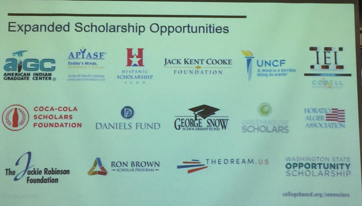 lhswcounselors's tweet photo. Expanded Scholarship Partners provided by @CollegeBoard for our @lifemustangs students. #LifeCounselors #SATworkshop https://t.co/8R6DWR2XJN