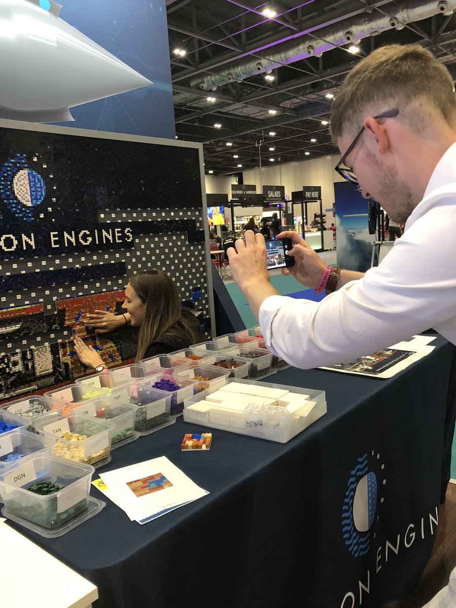 ReactionEngines's tweet photo. Great first day at New Scientist Live thank you to all who visited! Come and say hi to us tomorrow and help us complete our Lego mosaic board, we are in the engineering zone at 2121 #NSLive #SABRELEGObricks https://t.co/zfqEVJW7Fl