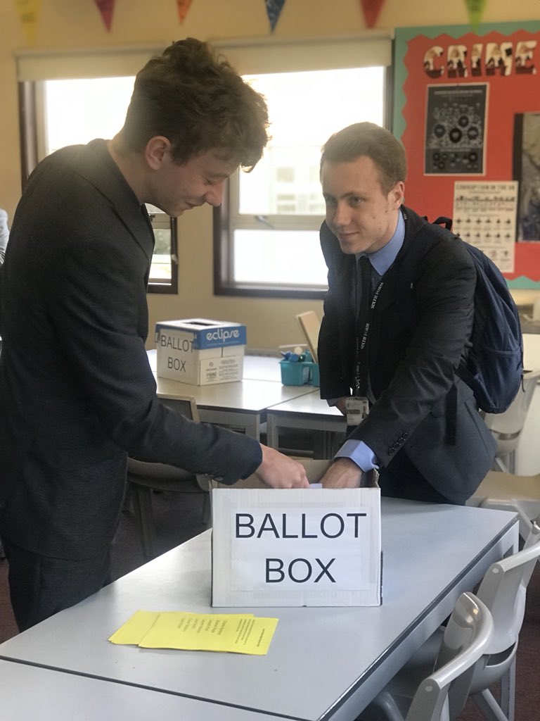 Our Sixth Form engaged with the democratic vote with integrity and maturity; recognising the importance of a making a mature vote to create positive change and growth. Our Polling station established the importance of Modern British Values #HoH6th #powerofthevote