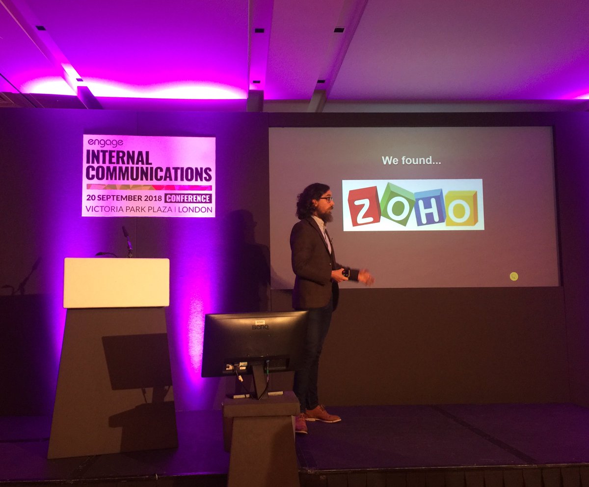 Zoho's tweet image. Thank you @TomasMaunier for sharing your insights on &quot;The Challenge of Internal Communication for Multi-Location Businesses&quot; at  the @EngageEmployee Evolution of Work Conference.  @FazendaGroup #EngageConferences #ZohoCliq #ZohoConnect