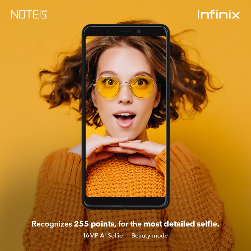 InfinixIndia's tweet image. The smallest of differences make us unique. With an AI-powered 16MP camera, the #BeyondIntelligent #InfinixNote5 is programmed to recognize 255 facial recognition points, to give you the most detailed selfie with beauty mode feature.
Explore more: bit.ly/Note5-FK