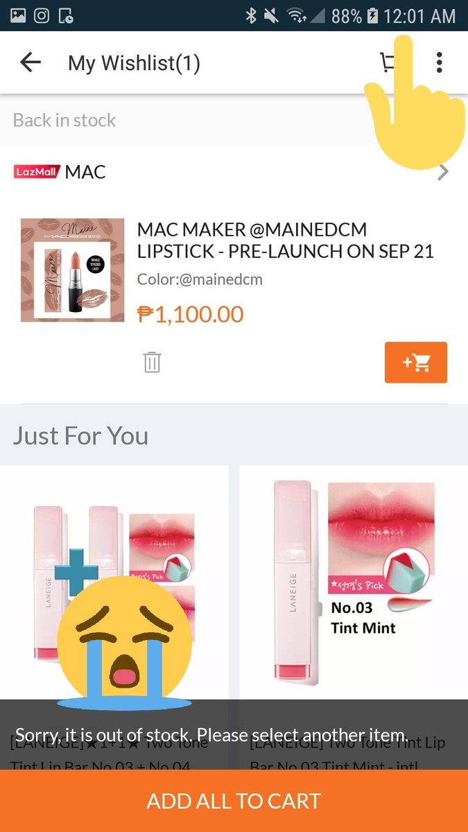 Pandita0314's tweet photo. Congratulations, Maine 🙌 your MAC @mainedcm sold out in 1 minute sa @LazadaPH 😭😭😭

Congratulations to everyone who won the hunger games 😭😂😭😂

#MainedcmMACMaker https://t.co/SDiNifwJJf