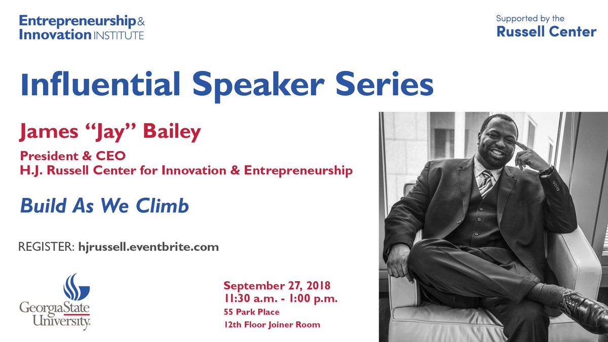 enigsu's tweet photo. #Students interested in #business and #entrepreneurship, come enjoy #lunch and #lessons from #influential #speaker, James "Jay" Bailey @JAY4HOPE, the #president and #CEO of the @rcie_atlanta . Register here: https://t.co/AFNwvjrv7m
.
.
.
#ENIGSU #HJRCE #BuildAsWeClimb #JayBailey https://t.co/rxnmWvL1G4