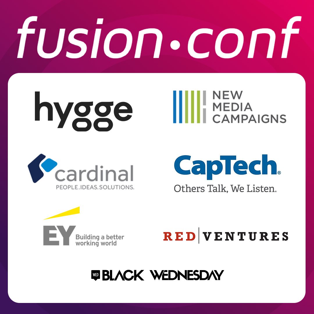 fusionconf's tweet image. TOMORROW, we are so excited to gather at @campnorthend for #FusionConf #FrontEnd Edition! Many thanks to the sponsors who made this possible; @HyggeCLT, @NMCTeam, @CardinalNow, @CapTechListens, @EYnews, @RedVentures, and @blackwedco.