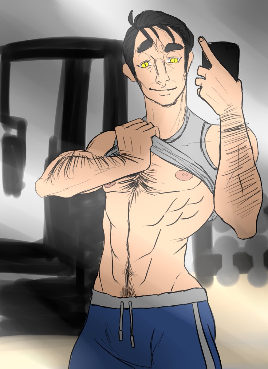 A post-workout picture. <a href="/loudelavan/">lou</a> As promised.