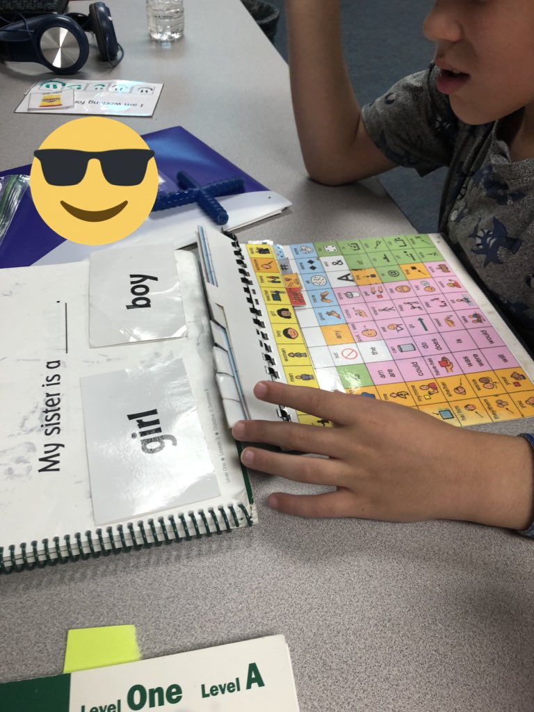 LBrenner_sped's tweet photo. Using our core board to read a sentence and fill in the missing word! @AttainmentCo #corecommunication #flyasone @rennellredhawks https://t.co/TPu0gE4al5