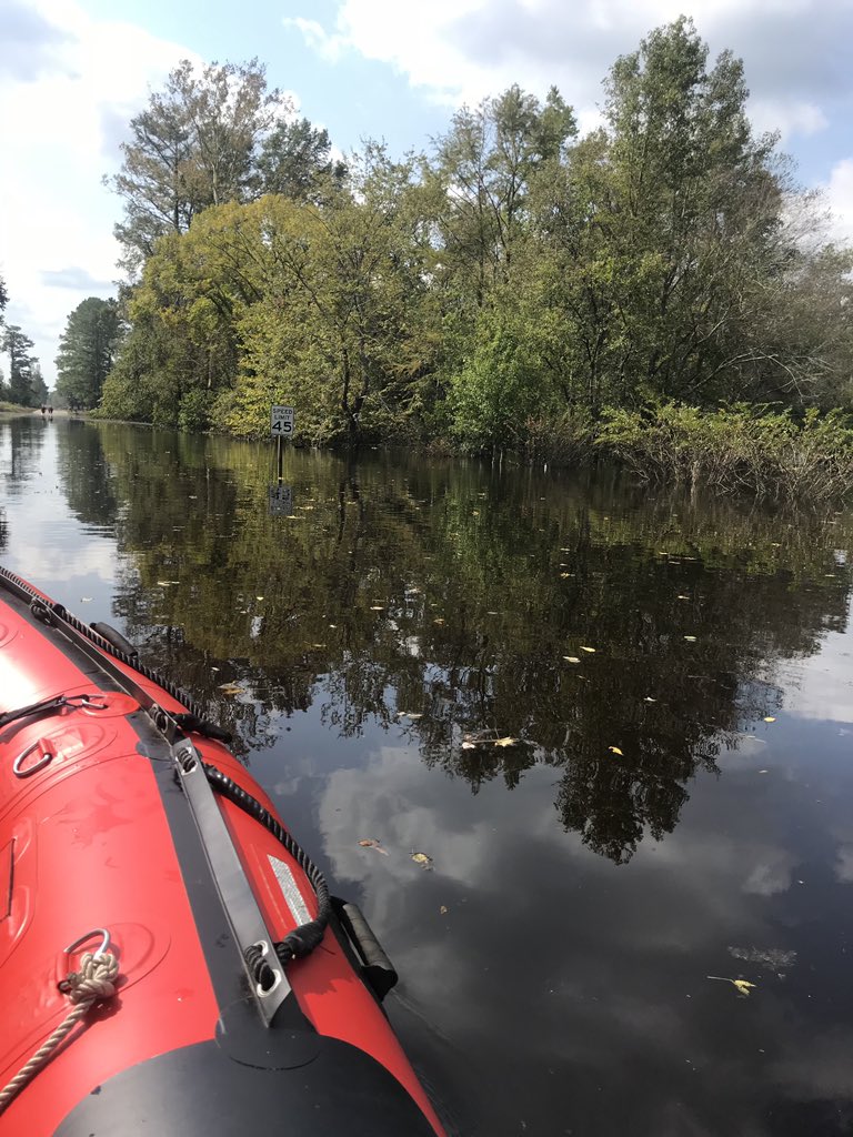 The team is conducting wide area searches to flooded homes and vehicles in Jones County NC. Some of these homes had water up to their roofs during height of storm.