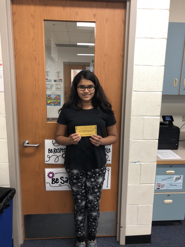 7 East Golden Cardinal Cash winner: she is outstanding at actively participating in class each day! #southlearns