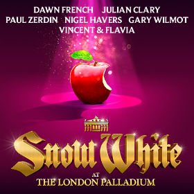 theatrebox's tweet photo. Spectacular panto for the West End this Xmas Snow White with @Dawn_French @JulianClary @paulzerdin @garywilmotactor @VFVincentFlavia #TheatricalMagic  #LondonPanto https://t.co/uWvZqqzxZY https://t.co/N4OrF91xDP