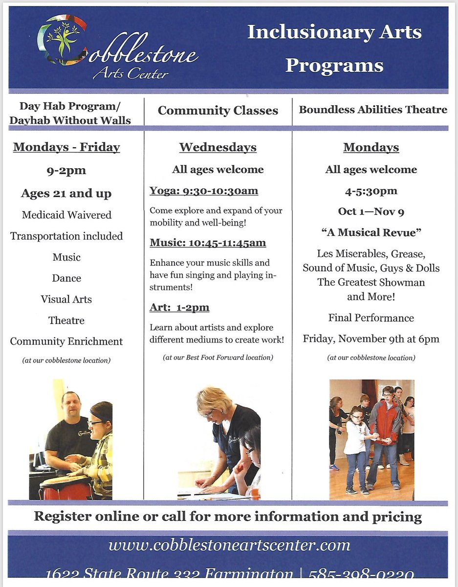 Pace_Chiro's tweet image. Cobblestone Art Center is a wonderful place for families with children and young adults on the spectrum or with other disabilities.  Check them out cobblestoneartscenter.com