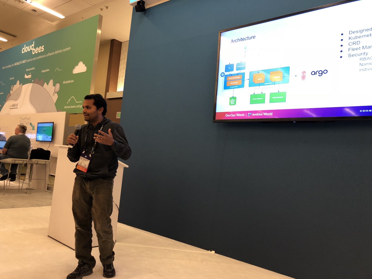 argoproj's tweet photo. Jenkins 2.0 + ArgoCD  for #GitOps based Continuous Delivery at scale on #kubernetes @intuit @devopsworldconf 
#CI #CD #jenkins #pipeline #intuitengineering https://t.co/uGusL2delM