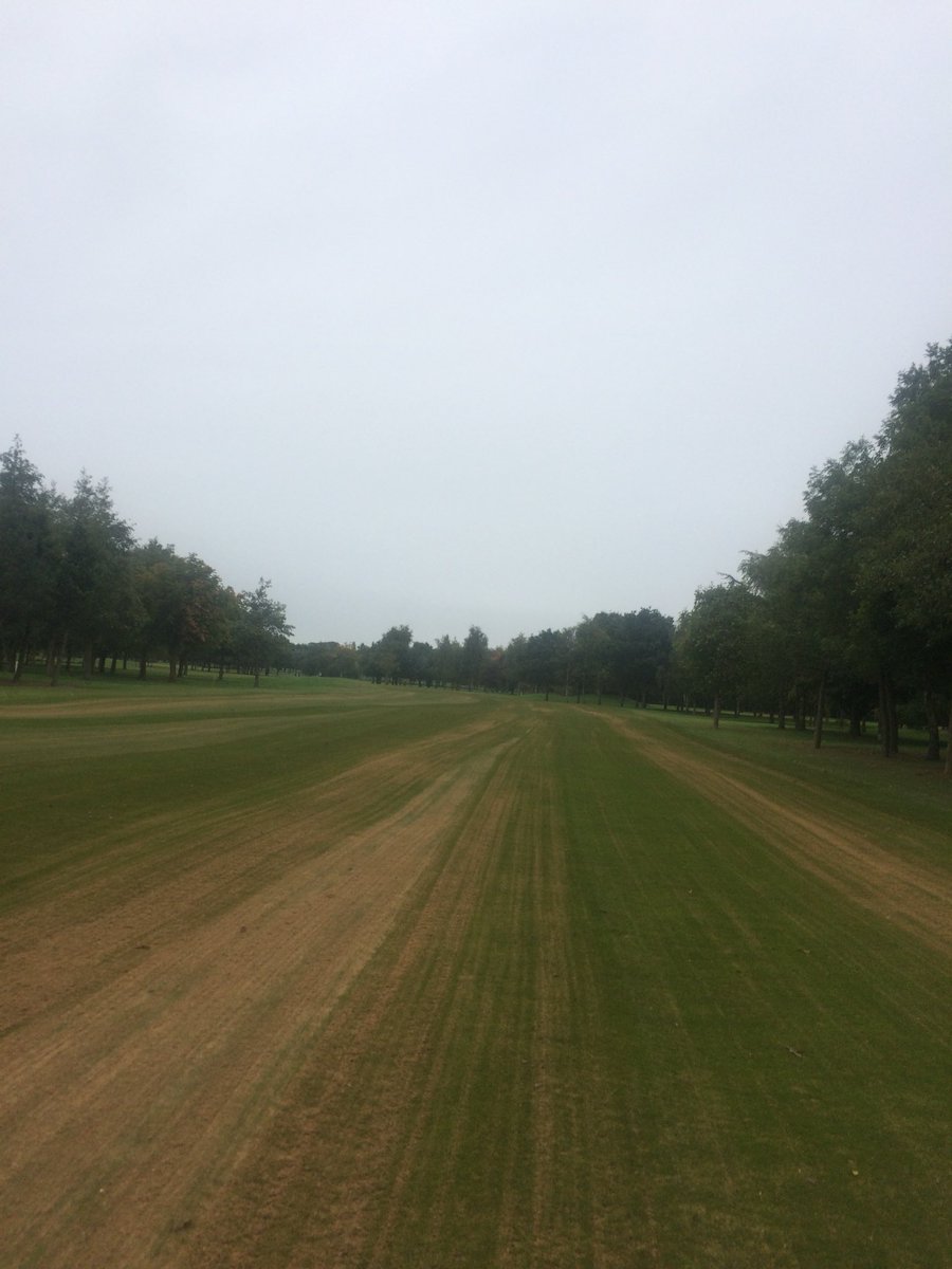 Got fairways topdressed and dragged just in time, hopefully all this rain will do the rest! 🙏 #golf #topdress #workitin