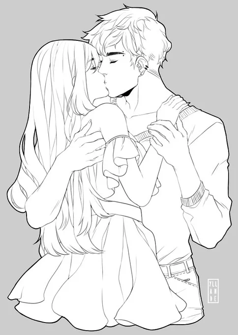 there we go. waiting for approval now before I 
start the coloring. #art #WIP #lineart #commission 