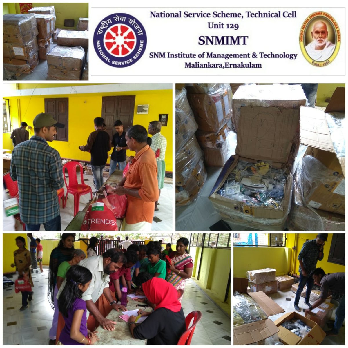 nsstechcell129's tweet photo. SNMIMT NSS ന്റേയും റിലയൻസ് ഫൗണ്ടേഷന്റെയും ദുരിതാശ്വാസ പ്രവർത്തനങ്ങളുടെ ഭാഗമായി വടക്കേക്കര പഞ്ചായത്തിൽ തുണിത്തരങ്ങൾ അടങ്ങിയ കിറ്റ് വിതരണം ചെയ്തു.
മാല്യങ്കര SN ഓഡിറ്റോറിയത്തിൽ നടന്ന പരിപാടിയിൽ  2000ൽ അധികം പേർക്കാണ് സഹായഹസ്തം നീട്ടിയത്!
#കരളുറപ്പോടെമുന്നേറാം
#RebuildKerala
#NSS https://t.co/jPwIcNwnqa