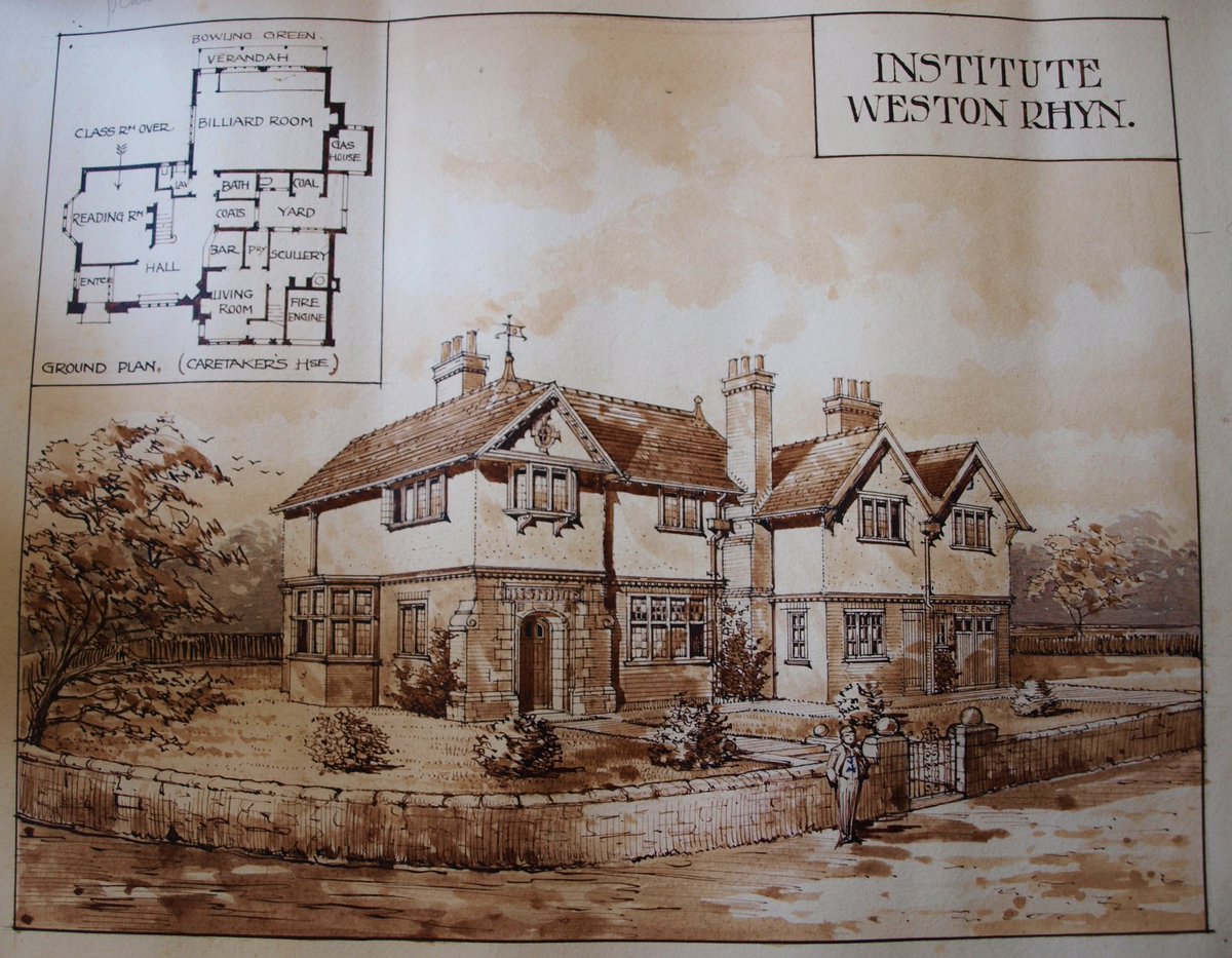 Happy 110th Birthday to Weston Rhyn Institute.  Recently  realised to be a late design by #JohnDouglas  How lucky are we! <a href="/EnglishHeritage/">English Heritage</a> <a href="/OswestryMuseum/">Oswestry Town Museum</a> <a href="/thevicsoc/">The Victorian Society</a>