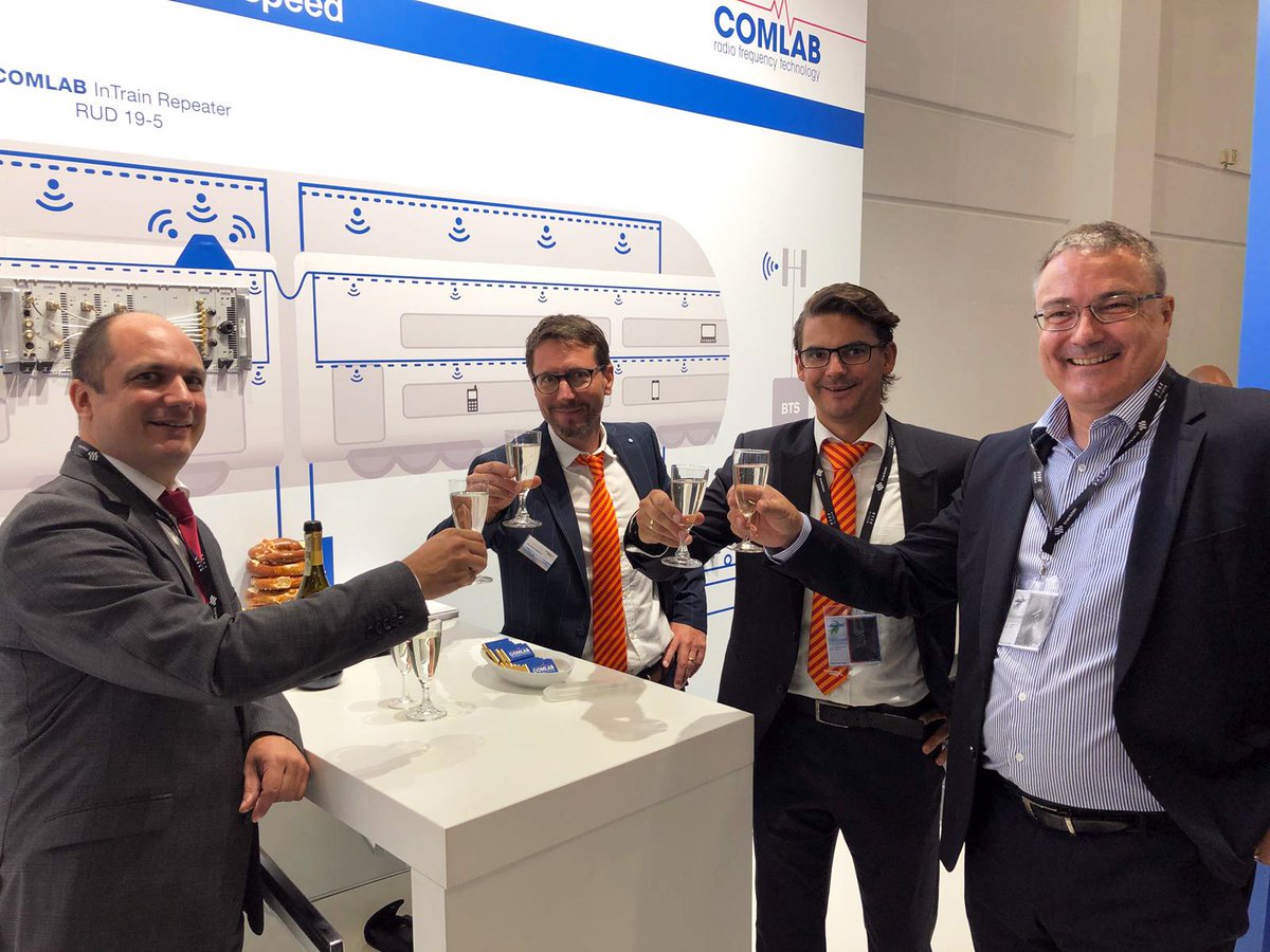 COMLAB_AG's tweet image. Innotrans 2018: Welcome to Stephan Ottersbach, Managing Director of Safetec GmbH and Kai Ziegler, Managing Director of the Essen Office of Rhomberg Rail to initiate our newly-formed partnership to equip the new rail line between Wendlingen and Ulm with Comlab&apos;s latest technology.