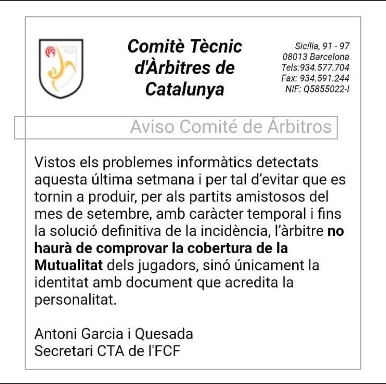 🔴⚪ 📝 Comunicado de FCF