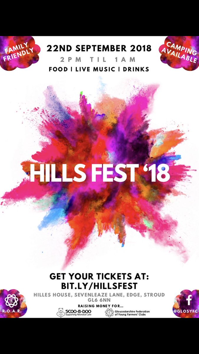 Get involved with @GlosFYFC #hillsfest this weekend it’s got hell of a line up #yfcdoitbest