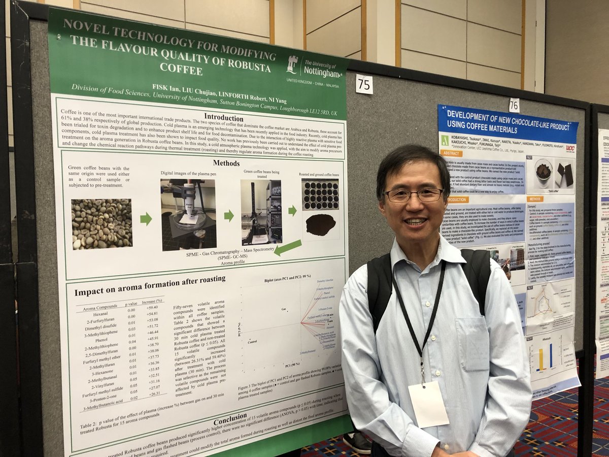FoodFlavour's tweet image. Lots of interest into our poster on using cold plasma to modify the surface of green coffee beans to enhance their flavour. #ASICportland @UoNFoodflavour @nicoleyang96 @UoNBiosciences please PM for follow ups/copies of the poster