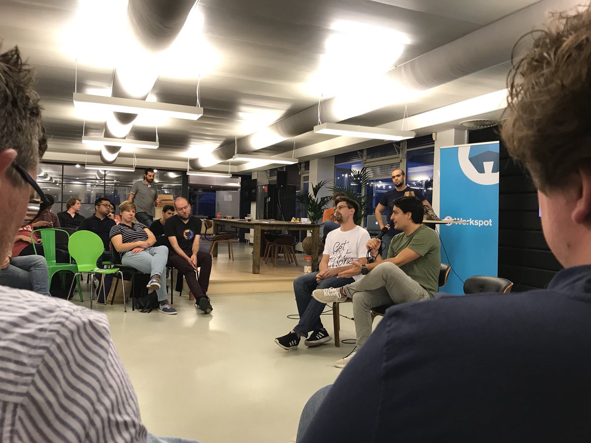 sachader's tweet photo. Happening now at @Werkspot: Current topic for the @AmsterdamPHP open fishbowl discussion is “how much knowledge is really needed to put new technologies into production?” #funny #php #learning https://t.co/nGTGCfCk5N