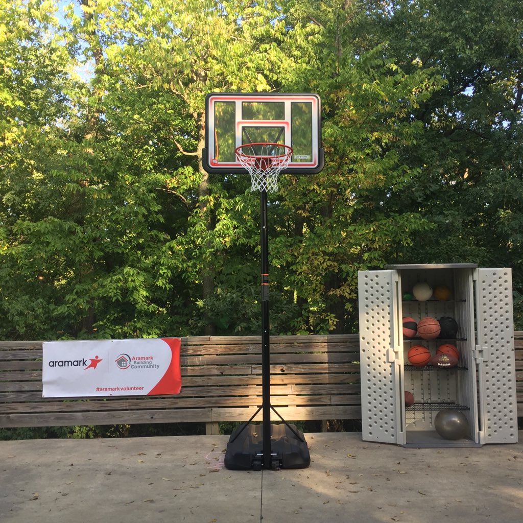 KC_Aramark's tweet image. It’s #ABCDay! Yesterday, the KC Aramark team spent a full day at the Synergy House! Our team worked hard building a new basketball goal and storage closet! #AramarkVolunteer