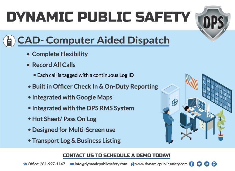 DynamicPSS's tweet image. Dynamic Public Safety&apos;s CAD- Computer Aided Dispatch module. All modules are sold separately so you can build the system you want. #LawEnforcement #computeraideddispatch #publicsafety #Software