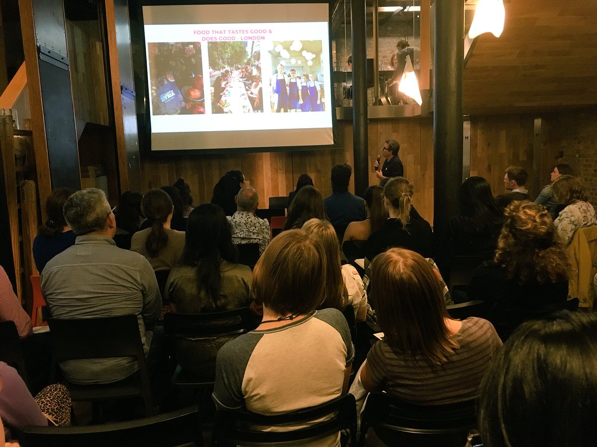 “It’s wonderful to see people coming together through food”. Great to hear from food social enterprise advocate <a href="/dannymccubbin/">Danny McCubbin</a>, one of the many inspirational speakers at the #foodtalks at @impacthubkc  this eve. #UFF2018