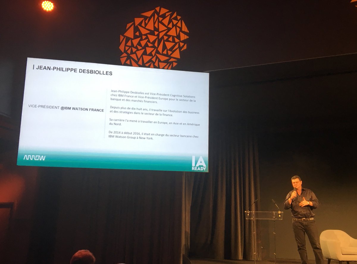 RachAzoulay's tweet photo. Jean-Philippe Desbiolles - Vice Président @ibmwatson France nous parle d’IA au Club Arrow @IBM_France #ia #iarready #LeClubArrow @ArrowECS_Fr https://t.co/J6qssbsNEs