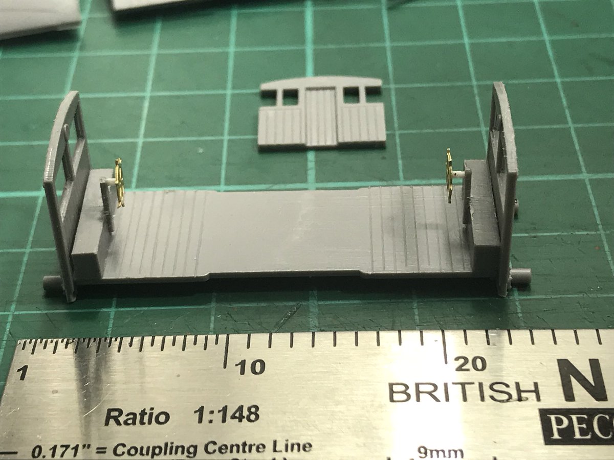 N_Amberfield's tweet photo. That’ll do for tonight. Shark ballast plough brake van. #ngauge #ProjectShark https://t.co/fKjAukSKq8