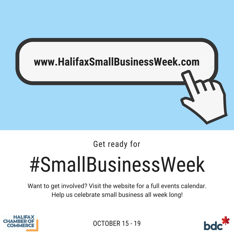 We’re getting ready for October’s #SmallBusinessWeek with <a href="/halifaxchamber/">Halifax Chamber</a> and <a href="/bdc_ca/">BDC</a>. Check out: HalifaxSmallBusinessWeek.com for a full list of free events
