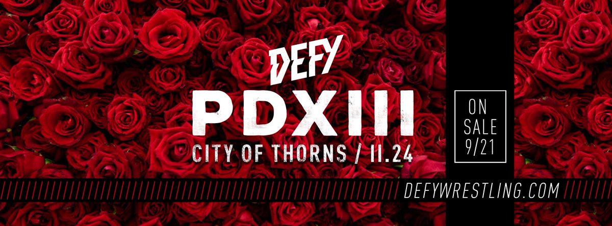 defyNW's tweet photo. Tomorrow at 10am tickets go on sale for our return to Portland, #DEFY3 City Of Thorns!! https://t.co/DFWDGOJ8Jj #DEFY #PortlandWrestling https://t.co/QAXS3hbxhv