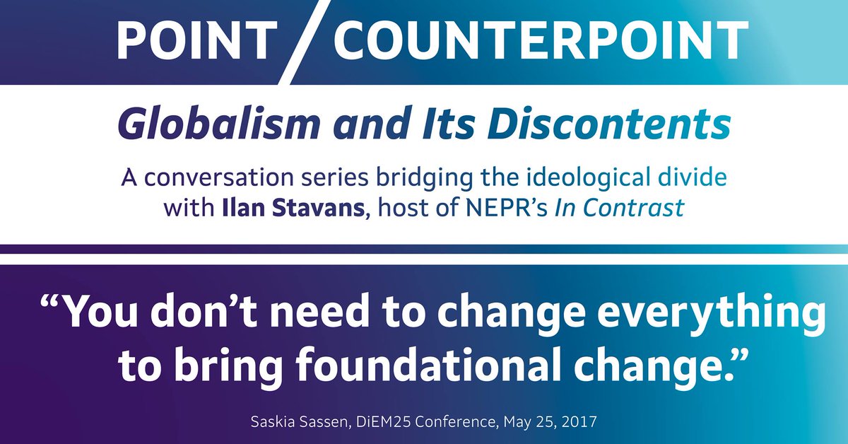 AmherstCollege's tweet image. Join us tonight at 7 p.m. for a conversation between Professor @IlanStavans and sociologist @SaskiaSassen as the #PointCounterpoint series continues. amhrst.is/StavensandSass…