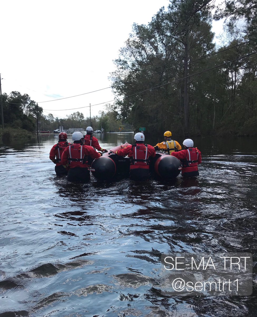 SE-MA TRT continues to search and has rescued numerous animals while conducting wide area searches to flooded homes and vehicles in Jones County NC. Some of these homes had water up to their roofs during height of storm. #hurricaneflorence