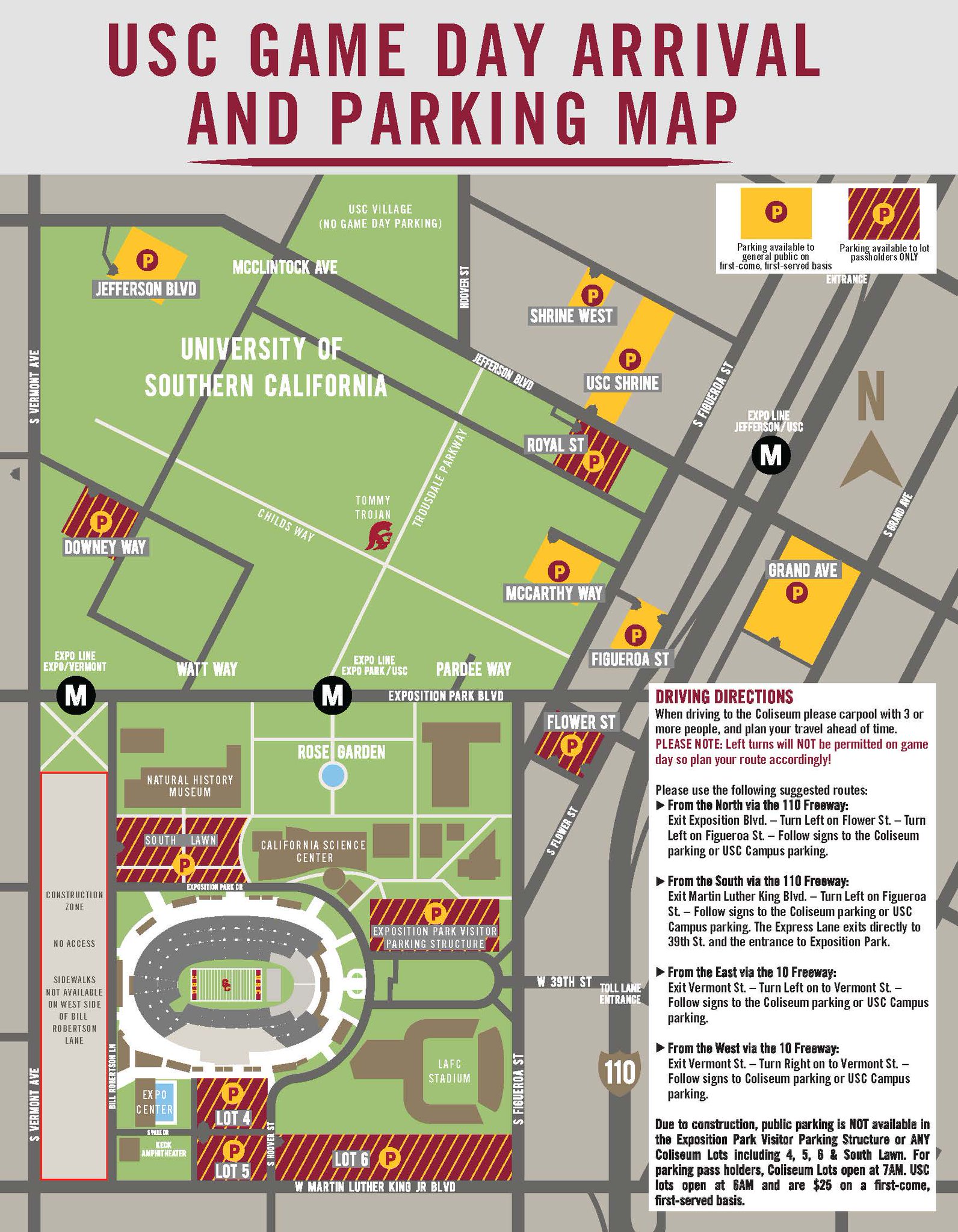 USC Trojans on Twitter "GAME DAY PARKING ALERT Available campus