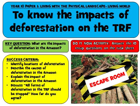 A great idea from @mrsrgeog I adapted. A Tropical Rainforest Escape room- It works really well with AQA Living World or alternatively as an Open Evening Activity. Download for free on TES  tes.com/teaching-resou…