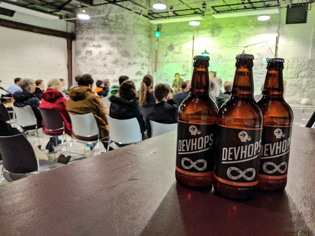 kernowdat's tweet photo. Huge thanks to @Headforwards for being our refreshments sponsor.
The #DevHops custom brew is going down a treat.
#kdat #TechConnect https://t.co/DjI5RNAfJ6