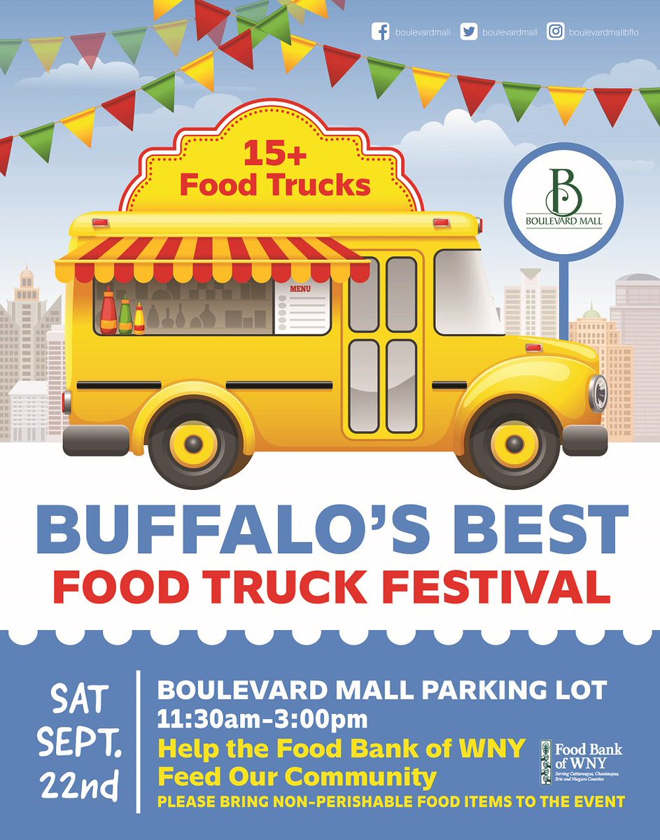Join us as over 15 WNY food trucks come together to offer their best signature dishes all while supporting the Food Bank of WNY. Visit us on our Facebook to see the complete list! facebook.com/events/4224784…
