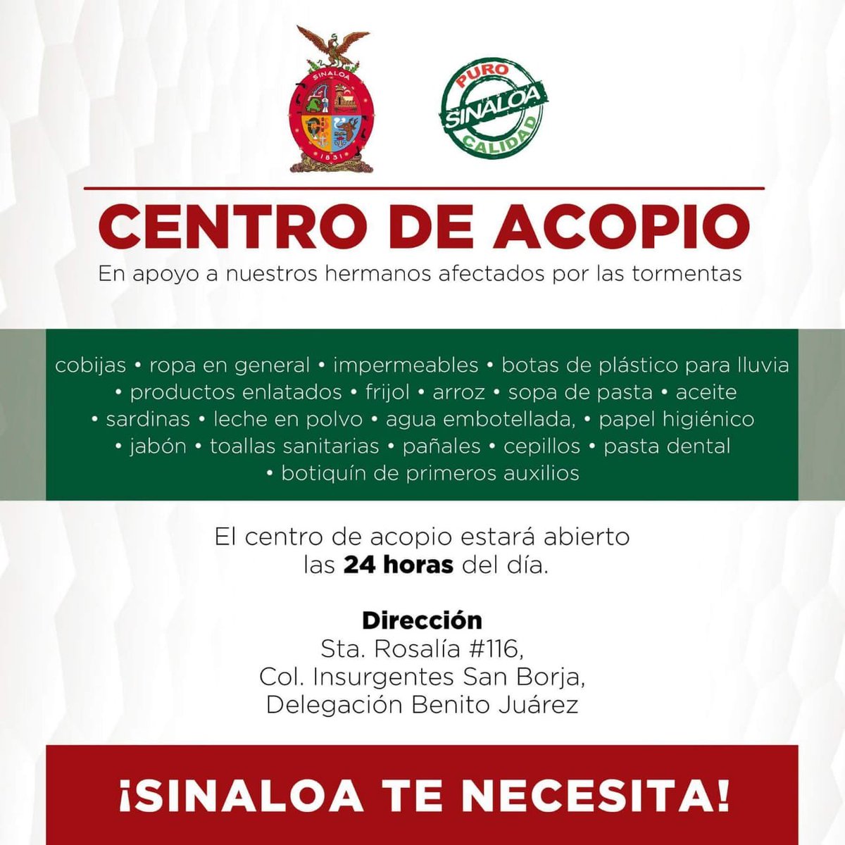 angie_wera's tweet photo. Por favor difundan, se requiere mucha ayuda; @HectorTrejo @ArturPalace @fandelbox @PepeCamarillo @Hojasantamag @BoxAzteca7 @Jcchavez115 @traviesoarce5 #CDMX #Sinaloa #Inundaciones @BoxAzteca7 @dantenoref1 #Hoyporellosmañanaporti #Culiacán #LosMochis https://t.co/Yg5SbWhcU8