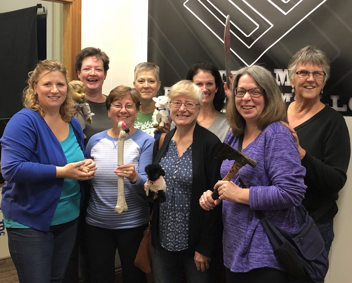 Fun group of nurses coming so close to overcoming their nightmares!