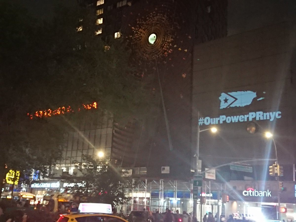 TaciturnSurfer's tweet photo. Tonight in Union Square #OurPowerPRnyc and @UPROSE demand a #JustRecoveryJustTransition and say #NotoDisasterCapitalism in Puerto Rico https://t.co/D5mJuWw3Pj