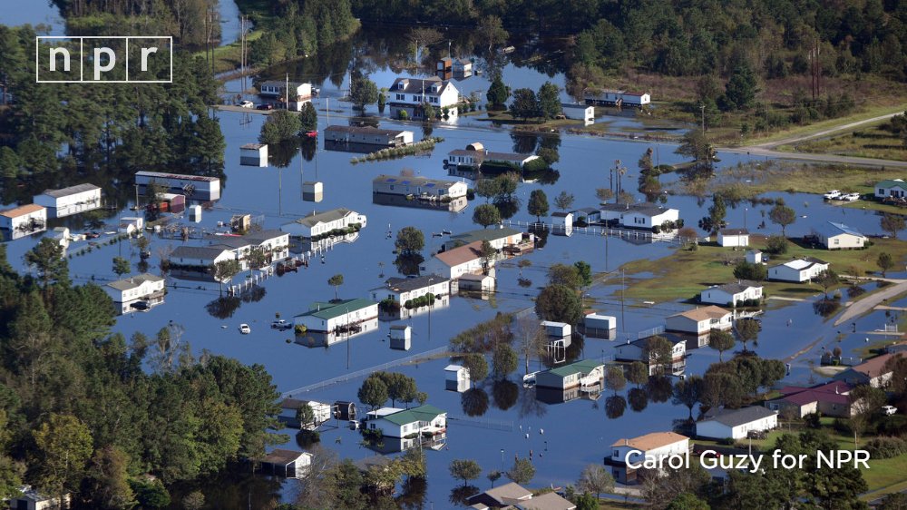 Aerial views of flooding and submerged homes in Lumberton, N.C., on Thursday, Sept. 20.