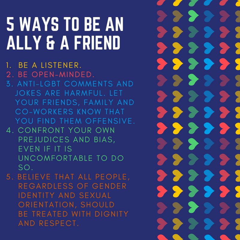 CofCVolunteer's tweet photo. Its Charleston Pride Week! Here are 5 ways to be an ally and friend according to GLAAD (Gay & Lesbian Alliance Against Defamation) #committed2Service https://t.co/EqtXvLDwRr